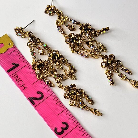 Crystal Chandelier Statement Earrings - Picture 2 of 8